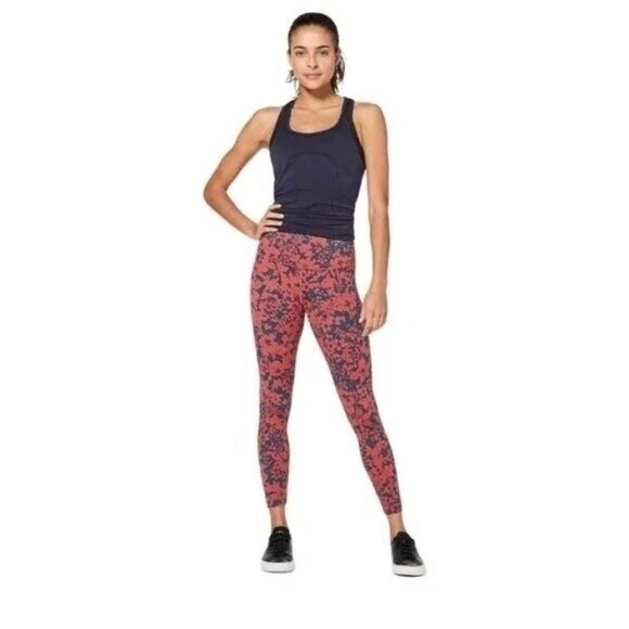 Lululemon Final Lap HR Crop Legging 23" Efflorescent Dark Canyon Onyx Blue Sz 10